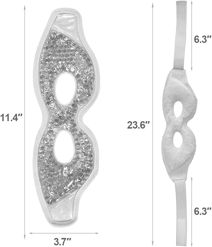 Jakuva 2PCS Cooling Eye Mask Sleeping Mask, Ice Eye Pads & Cold Eye Packs & Heat Cold Compress Pack Eye Spa Pad for Puffy Eyes,Puffiness,Headache,Stress Relief (Gray&Black)-GlimoraGlow