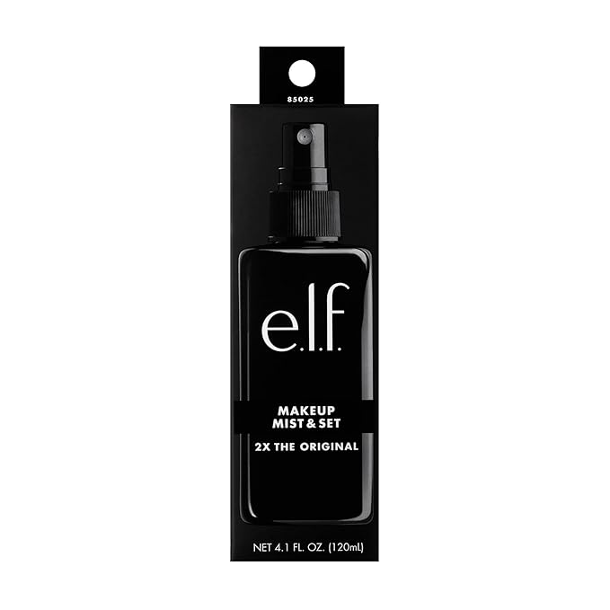 e.l.f. Makeup Mist & Set, Hydrating Setting Spray For Setting & Reviving Makeup, Soothes & Hydrates Skin, Infused With Vitamin A, Vegan & Cruelty-free, 4.05 Fl Oz (120 ml)-GlimoraGlow
