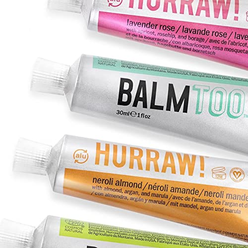 Hurraw! Balmtoo Squeezable Balm, Lemon Balm Coconut Pulp: Ultra-moisturizing. Anywhere application. Body, face, lips, neck, fingers, toes. 1 tube = 7 sticks of lip balm. Natural, Organic. Made in USA-GlimoraGlow