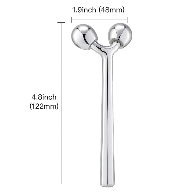 Tekson Faical Roller Massager, 3D Metal Face Massage Tool for Reduce Puffiness, Remove Eye Wrinkles, Face Lift, Increase Firmness, Anti-Aging, Skin Tightening (Zinc Alloy)-GlimoraGlow