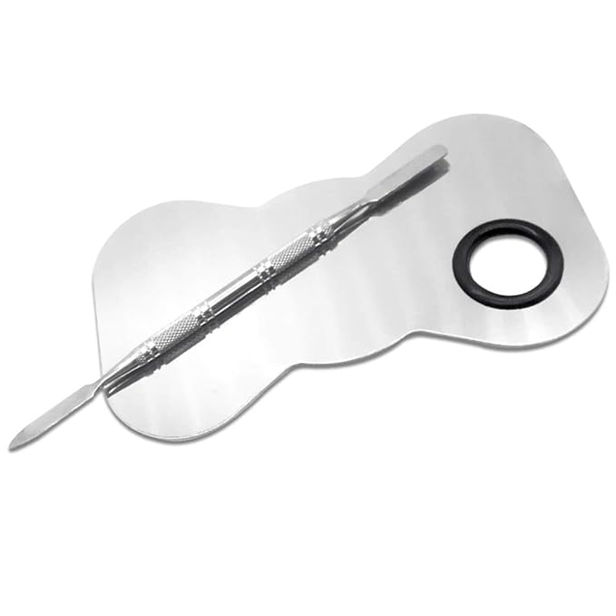 2 Pack Professional Makeup Palette, 2 Types Pro Lady Stainless Steel Cosmetic Artist Spatula with Spatula Tool for Mixing Foundation-GlimoraGlow