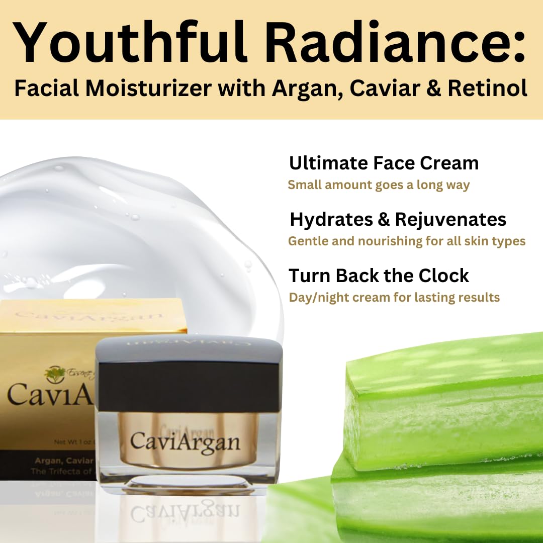 Essence Of Argan Caviargan Anti Wrinkle Cream with Argan Oil, Matrixyl & Botanicals - Hydrating Moisturizer Face Cream - Anti-Aging Formula for Reducing Fine Lines and Dullness - 1 Fl Oz-GlimoraGlow