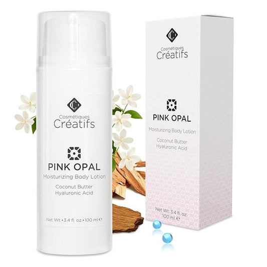 Pink Opal Moisturizing Body Lotion with Coconut Butter and Hyaluronic Acid, 3.4 fl. oz.-GlimoraGlow
