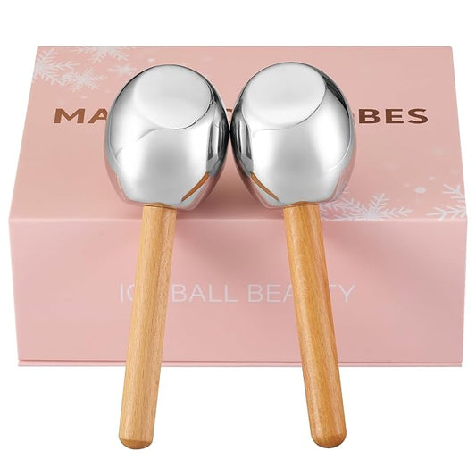 Ice Globes-Facial Skin Care Tools for Women,Ice Globes for Face-Unbreakable Steel Cooling Roller,Cryo Sticks for Face -Tighten Skin and Reduce Puffiness-GlimoraGlow