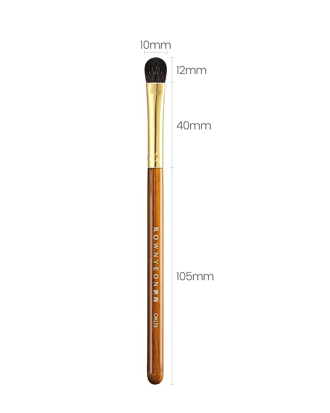Desert Oak Series Low-Profile Oval Eyeshadow Brush - Gentle Curve for Controlled Blending, Squirrel & Goat Hybrid Bristles (CM 173)-GlimoraGlow