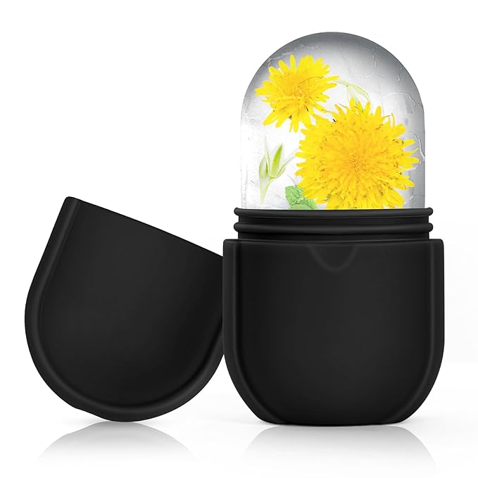 Ice Roller for Face and Eye, Ice Face Roller, Ice Roller Skin Care Tools Gifts for Women , Silicone Ice Mold for Beauty(Black)-GlimoraGlow