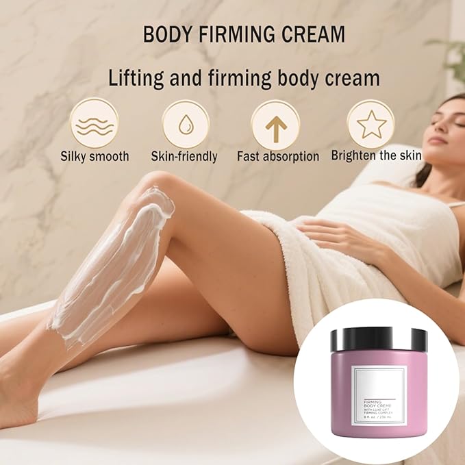 Champagne Lift Body Creme, Champagne Lift Hydrating Firming Body Cream for Crepey Skin, Targets Dry & Sagging Skin on Arms, Legs | Powered by Pink Pepperslim & Luxe-Lift Firming Complex - 8 oz.-GlimoraGlow