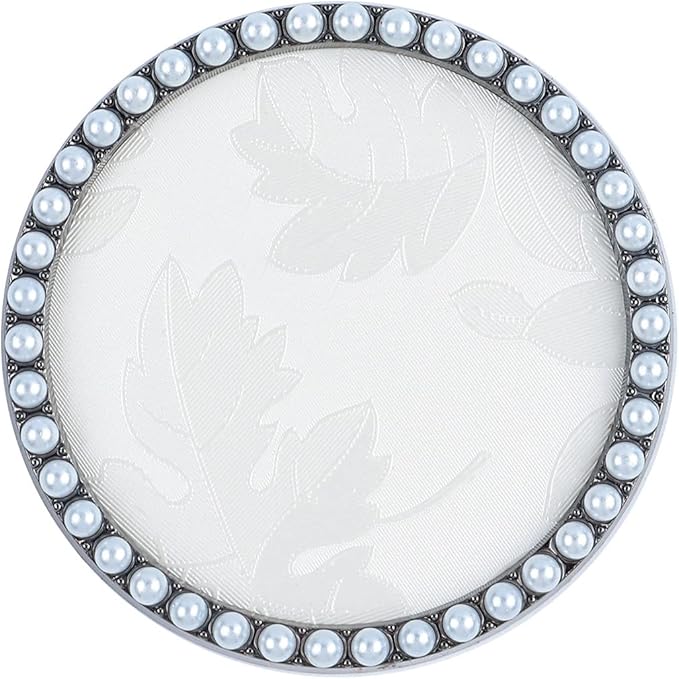 1 Pc Resin Nail Art Palette Nail Art Display Holder Round Inlay Rhinestone Makeup Palette Nail Painting Palette Gel Polish Colors Mixing Pallet (White)-GlimoraGlow