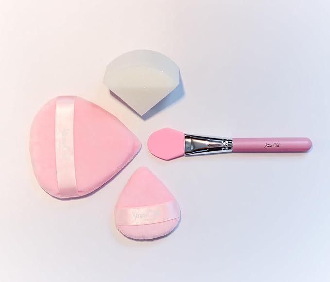 StansOut Ultimate Complexion Bundle: Liquid Foundation Brush, Makeup Brushes for Liquid, Cream, Stick Foundation - Flat, Round, Blender Brushes - 101 Contoured, 108 Straight - Long-Lasting-GlimoraGlow