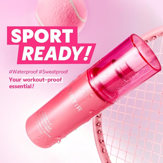 TIRTIR Waterproof Setting Spray – 24 Hour Long Lasting Fix, Sweatproof Water Resistant Makeup Finisher – Ethanol Free, Semi Matte Finish for Oily Skin – Korean Makeup Fixer-GlimoraGlow