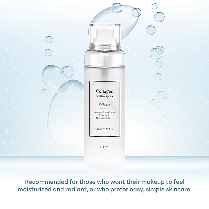 LIZK Collagen Serum Spray for Face 100ml (3.38 fl.oz) Glass Skin,easy to use, sparying at last step in skincare,body care, moisture mist, korea cosmetics-GlimoraGlow