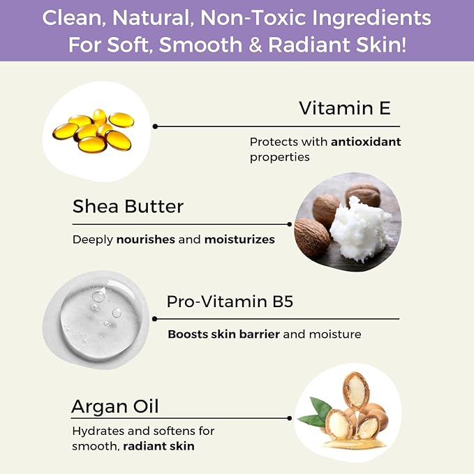 RaGaNaturals Lavender Shea Butter Hand and Body Lotion, 8 Fl Oz - Moisturizing, Plant-Based, Vegan, with Argan, Avocado Oil & Vitamin E-GlimoraGlow