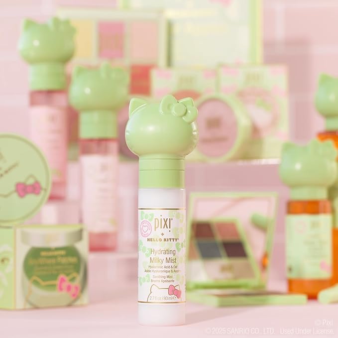 Pixi Beauty + Hello Kitty Milky Mist 2.70 Fl Oz | Hydrating Moisturizer for Dry Skin | Infused with Hyaluronic Acid-GlimoraGlow