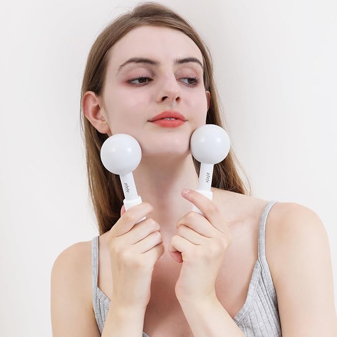 Ice Globes for Face & Eyes, Unbreakable Stainless Steel Cryo Sticks for Beauty Routines, Facials Cold Roller Cooling Globes for Puffiness, Wrinkles, Dark Circles, Headaches-GlimoraGlow