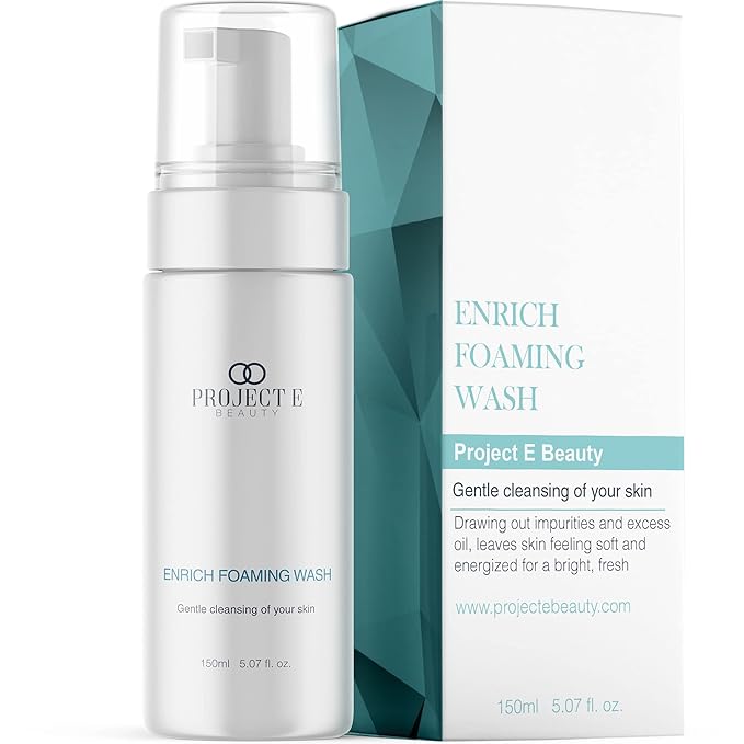 Project E Beauty Enrich Foaming Wash Gentle Cleansing | Moisturizing Daily Face Cleanser | Removes Dirt & Excess Oil | Brightens Skin | Hydrating Formulation | Clear & Smooth Skin | 150ml-GlimoraGlow