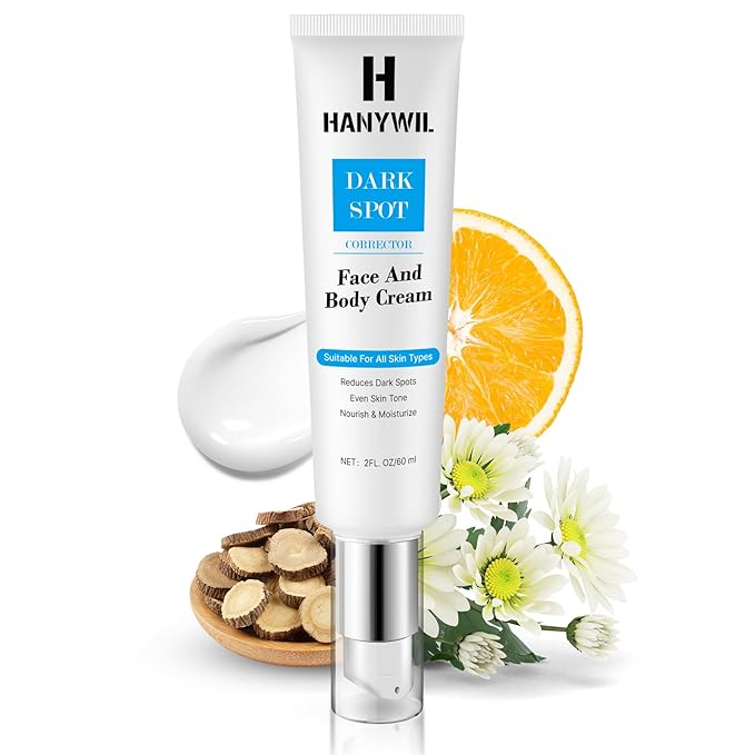 HANYWIL Dark Spot Corrector Cream for Hyperpigmentation,Brightening Serum for Face & Body,Rapid Fade Treatment for Sun Spots, Age Spots & Melasma,Dermatologist-Tested Skin Tone Evenser (2.0 Fl Oz)-GlimoraGlow