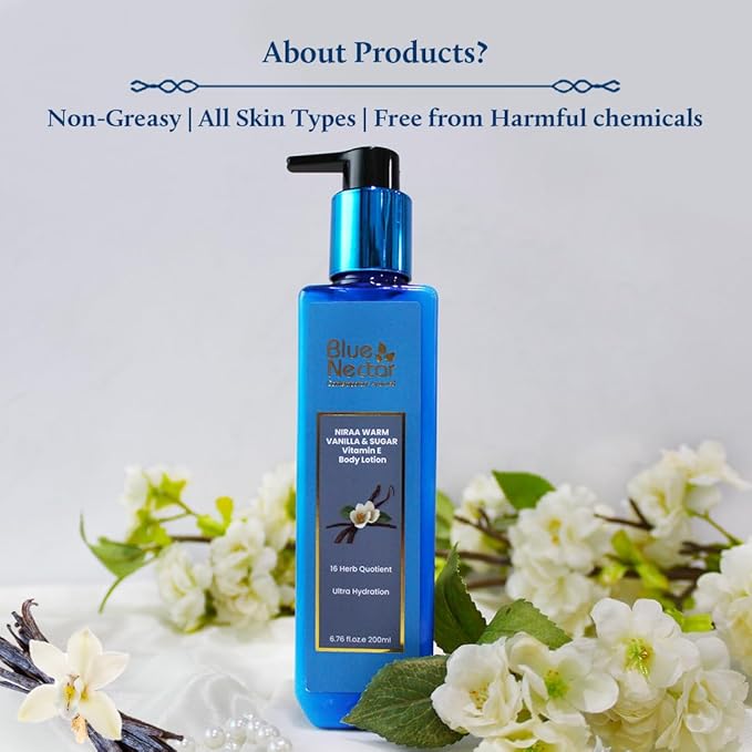 Blue Nectar Shea Butter Moisturizing Body Lotion with Vanilla & Vitamin E for Hydration | Body Lotion for Dry Skin | For Women & Men (12 Herbs, 6.76 Fl oz)-GlimoraGlow