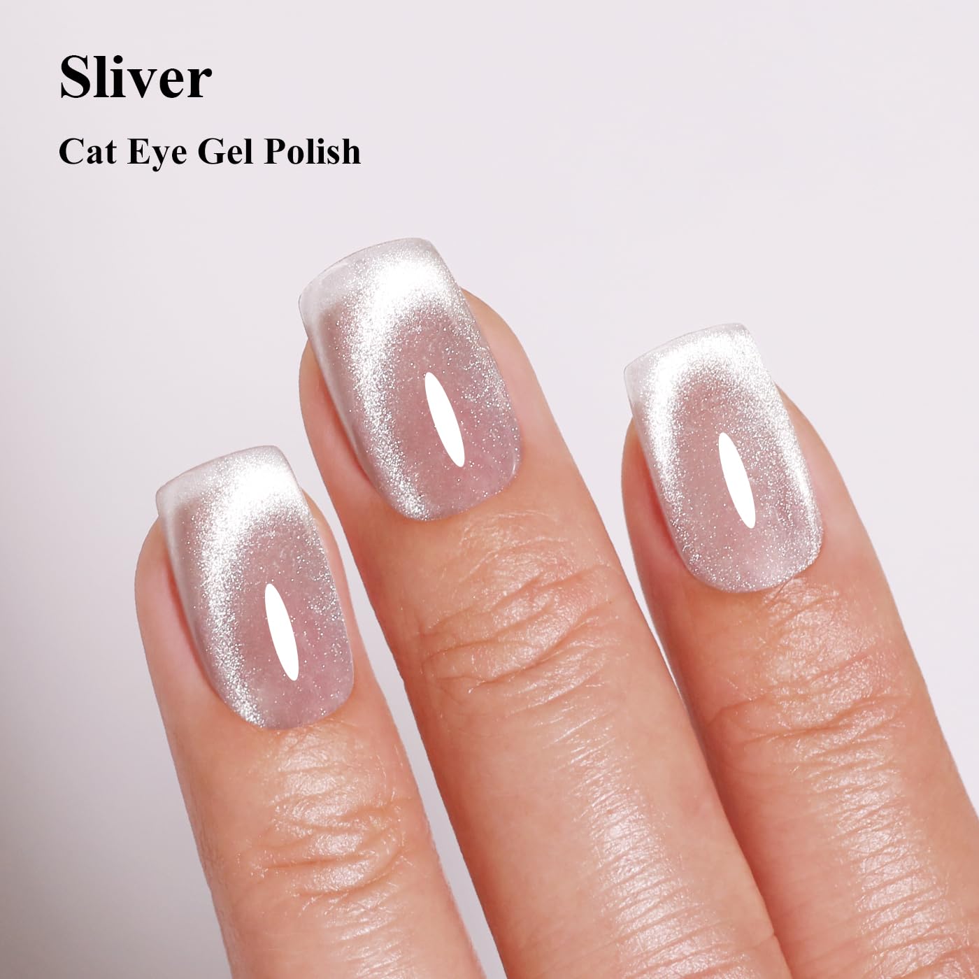 Imtiti Cat Eye Gel Nail Polish, Sliver Holographic Magnetic Crystal Nail Gel Polish With Magnet Glittery Galaxy Spring Summer Kit Soak Off UV Led 10ML-GlimoraGlow