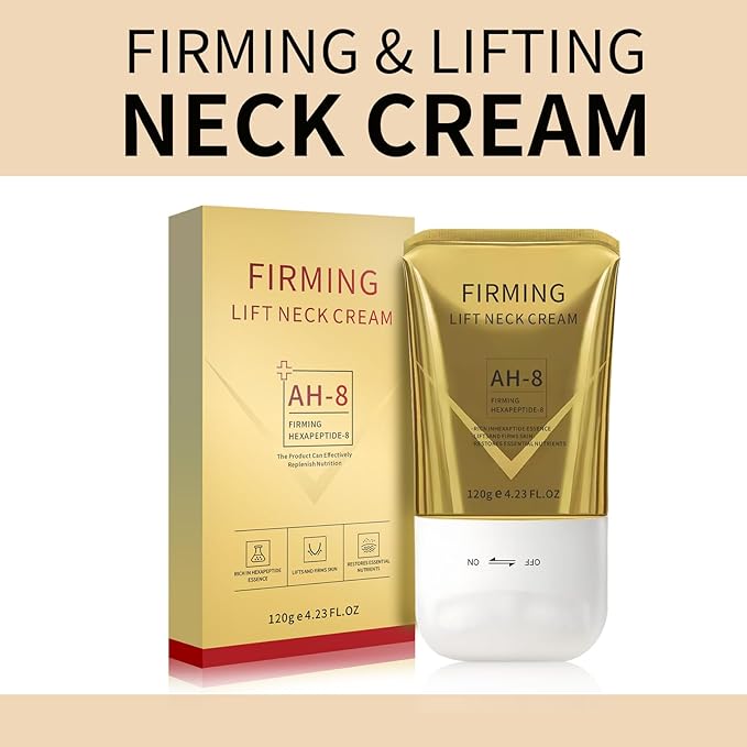 AH-8 Firming Neck Cream with Roller, Tightening & Lifting Cream for Sagging Skin, Contains Hexapeptide, Moisturizing for Face & Body Skin Tightening Cream-GlimoraGlow