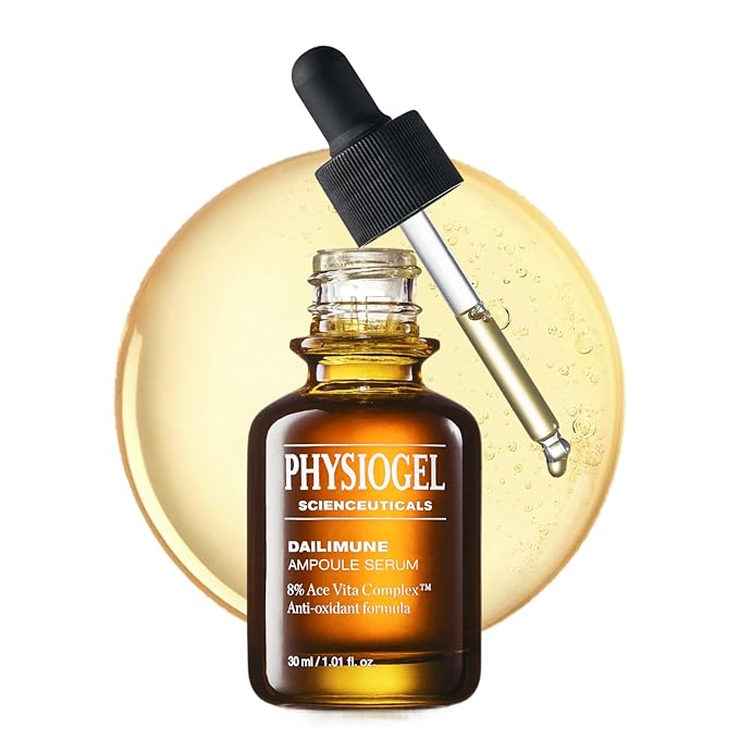 Physiogel Ampoule Vitamin C Face Serum, Strengthens Skin Barrier Antioxidant, Korean skin care, Moisturizing, Brightening, Soothing & Hydrating Serum Vitamin E & B5 Skincare Face Essence.-GlimoraGlow