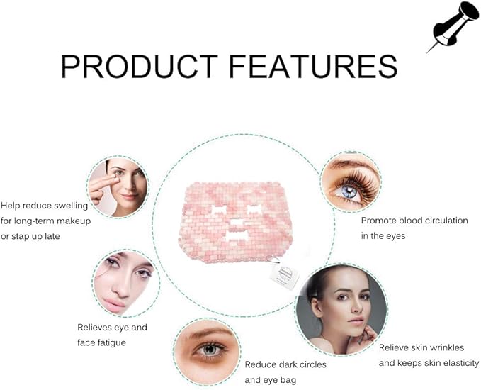 Jade Ice Sleeping Mask, Jade Mask for Relieving Face & Eye Puffiness Migraine, Anti Wrinkle Mask Therapy, Yoga Meditation Tools (Rose Quartz)-GlimoraGlow