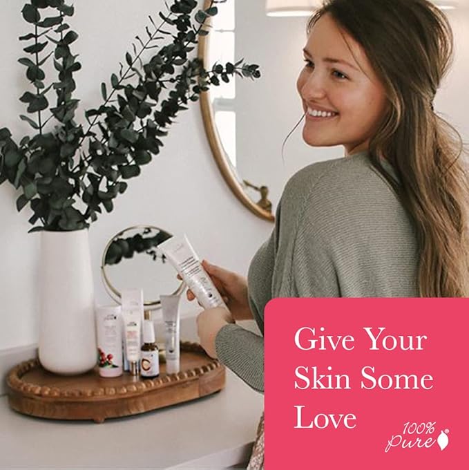 100% PURE Watermelon Cucumber Water Locking Moisturizer Natural Facial Hydration Boost with Hyaluronic Acid Replenishing Anti Aging Face Cream & Quenching Dry Skin Care Vegan - 1.4 fl oz-GlimoraGlow