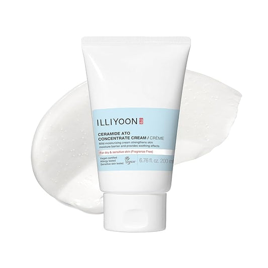 Illiyoon Ceramide Ato Concentrate Cream | Moisturizer for Dry & Sensitive Skin, 100hr Lasting Hydration, For Face & Body, Gentle for Infants, Moisture Barrier Repair, Vegan Certified, 6.76 fl.oz.-GlimoraGlow