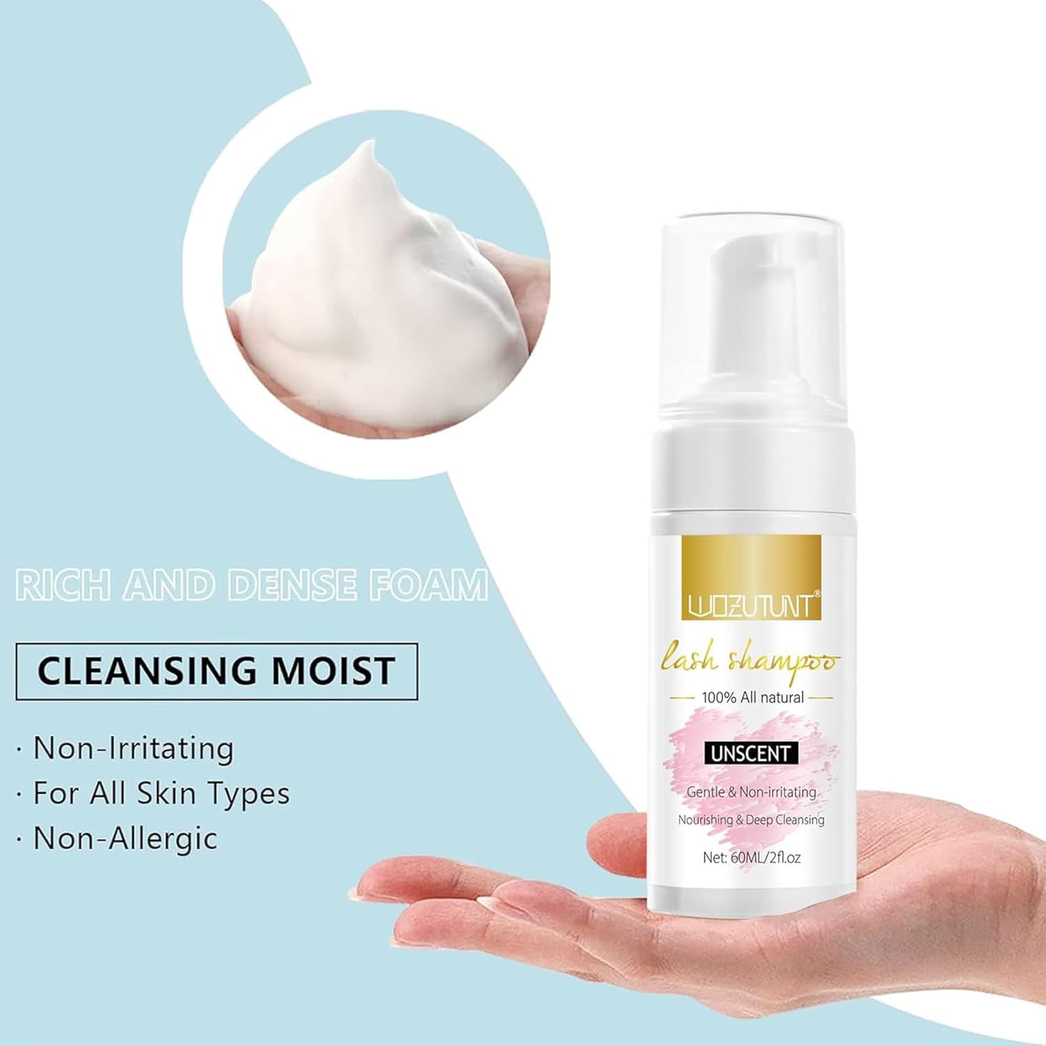 Eyelash Extension Cleanser Lash Mousse Lash Shampoo for Extensions, USB Mini Portable Fan Rechargeable Electric Handheld Air Conditioning (lash kit-handheld fan)-GlimoraGlow