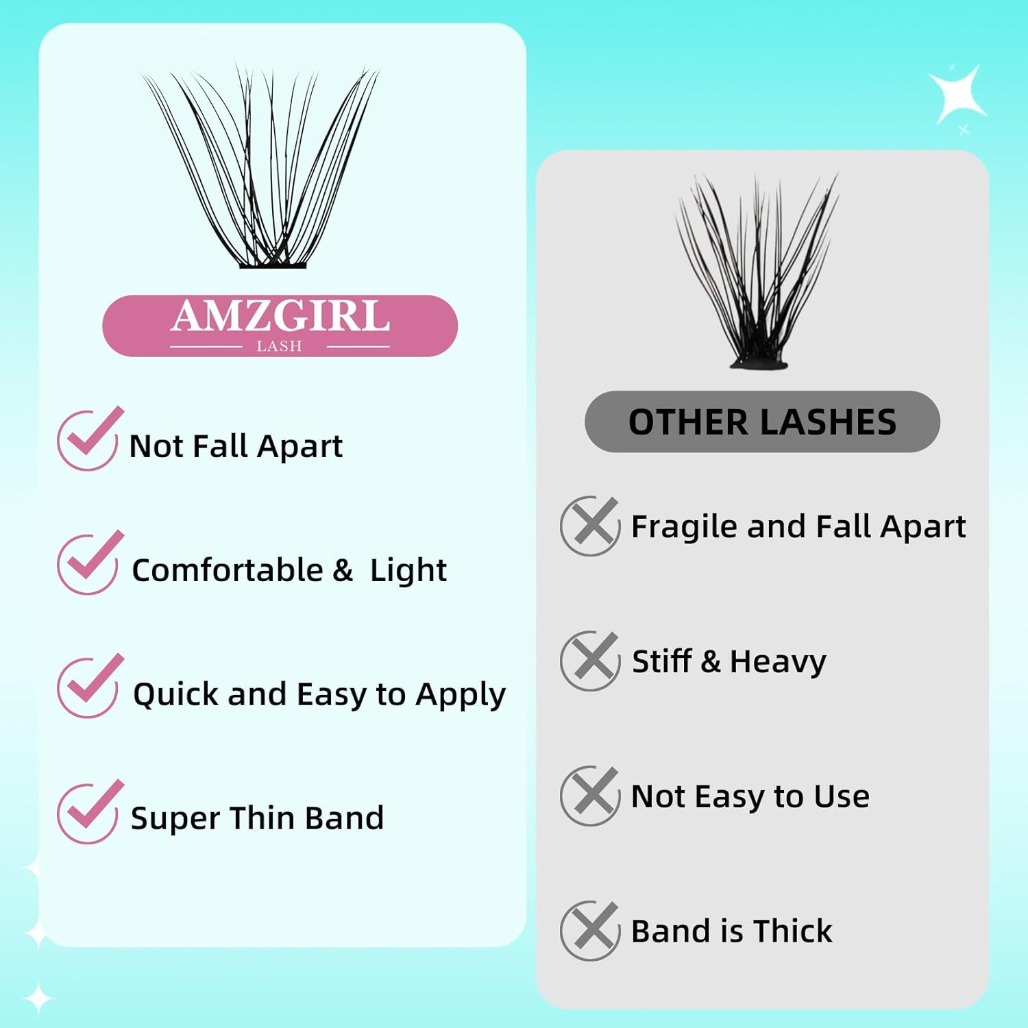 Lash Clusters Wispy 280PCS Eyelash Extension 30D 40D Cluster Lashes Individual Lashes DIY Lash Extension Natural Look Cluster Eyelash Extensions Soft False Eyelashes at Home for Beginners(10mm)-GlimoraGlow