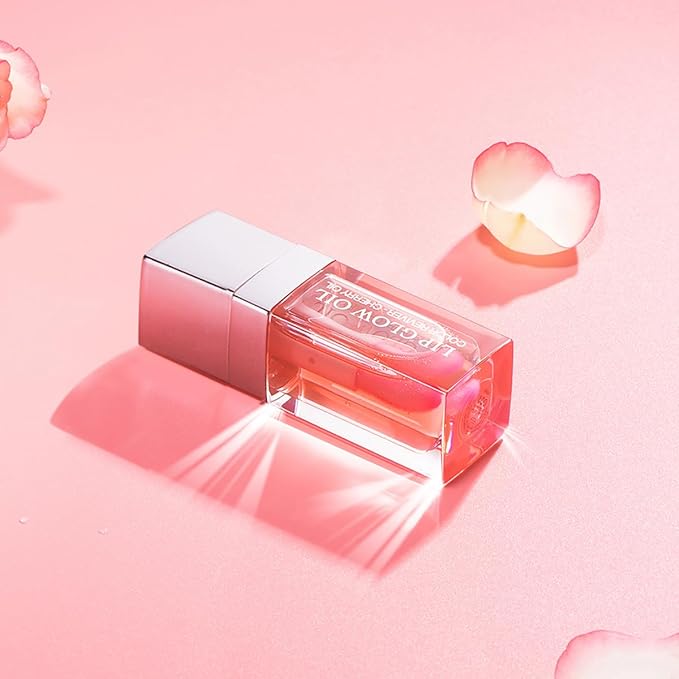 Hydrating Lip Glow Oil Moisturizing Plumping Lip Tint Lip Gloss Transparent Lip Balm Long Lasting Nourishing Repairing Lightening Lip Lines (001# PINK)-GlimoraGlow