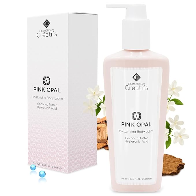 Pink Opal Moisturizing Body Lotion with Coconut Butter and Hyaluronic Acid, 8.5 fl. oz.-GlimoraGlow