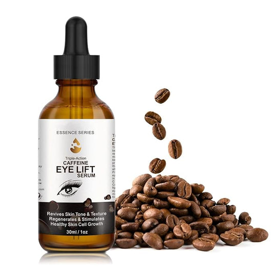 Caffeine Eye Serum - with EGCG, Vitamin C, Hyaluronic Acid, Collagen, Caffeine Eye Lift Serum - Reduces Puffiness, Dark Circles, Under Eye Bags, Wrinkles and Fine Lines Around The Eyes (30ml)-GlimoraGlow