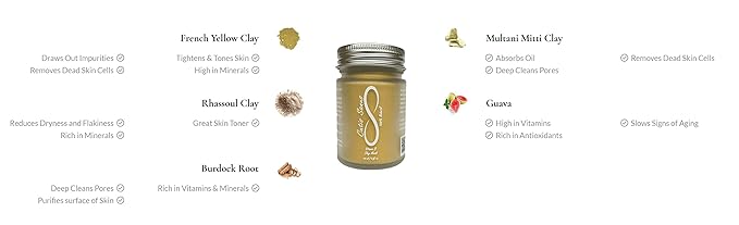 100% Natural Vitamin B Clay Exfoliating Face Mask 120g All Clay & No Water-GlimoraGlow