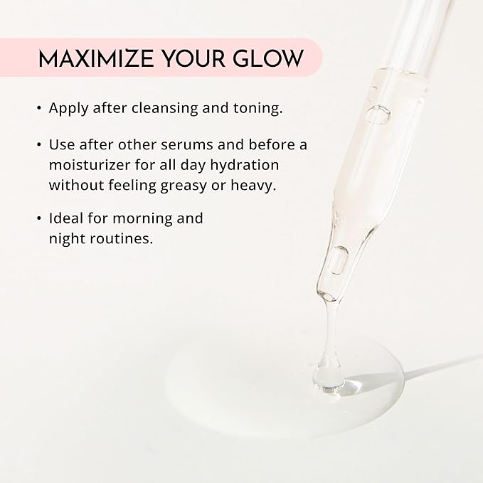 MAELOVE Hydrator Hyaluronic Acid B5 Serum with Resveratrol for Instantly Dewy Glow, Fills Fine Lines, Lightweight and Non Greasy, 1.0 fl oz-GlimoraGlow