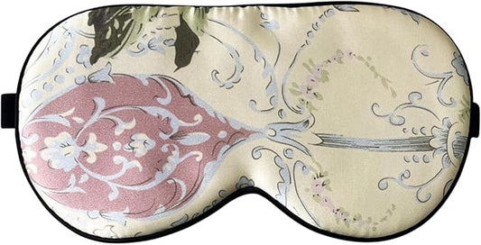 100% Pure Silk Eye Mask Sleep Eye Mask Eye Cover Eyeshade Sleeping Eye Mask Floral Colors (#28)-GlimoraGlow