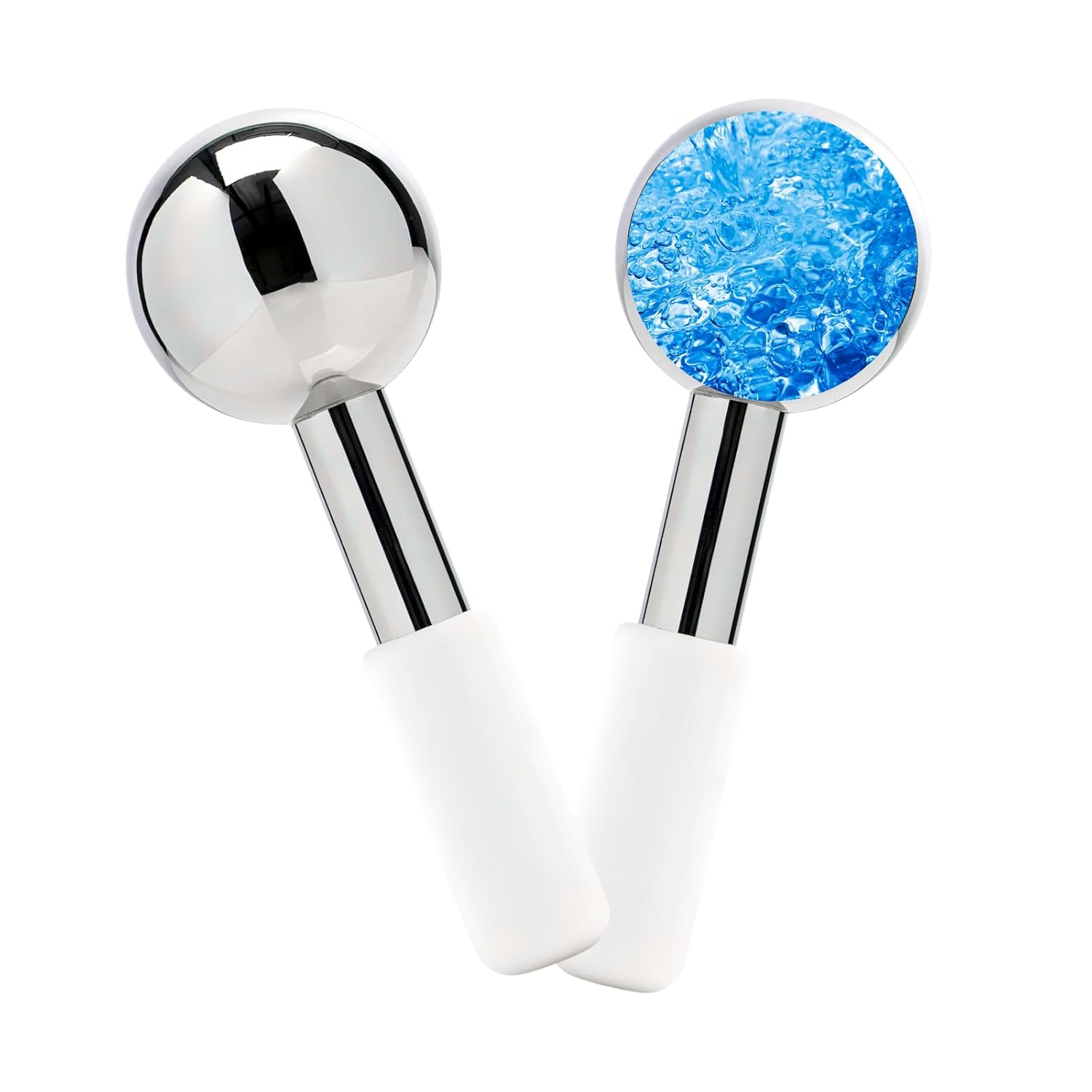 Ice Roller for Face Ice Globes Eye Massager Facial Roller Tools Stainless Steel Cryo Globes Long-Lasting Cold Therapy for Eyes, Hot Flashes, Body Skin Care for Puffiness, Wrinkles-GlimoraGlow