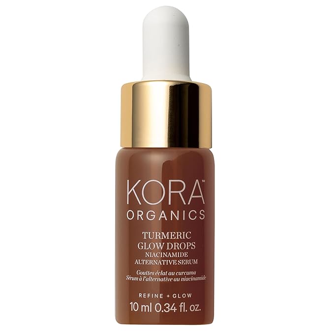 KORA Organics Turmeric Glow Drops, Niacinamide Alternative Face Serum for Radiance, Texture and Pore Appearance, Certified Organic, Vegan, 0.34 fl oz-GlimoraGlow