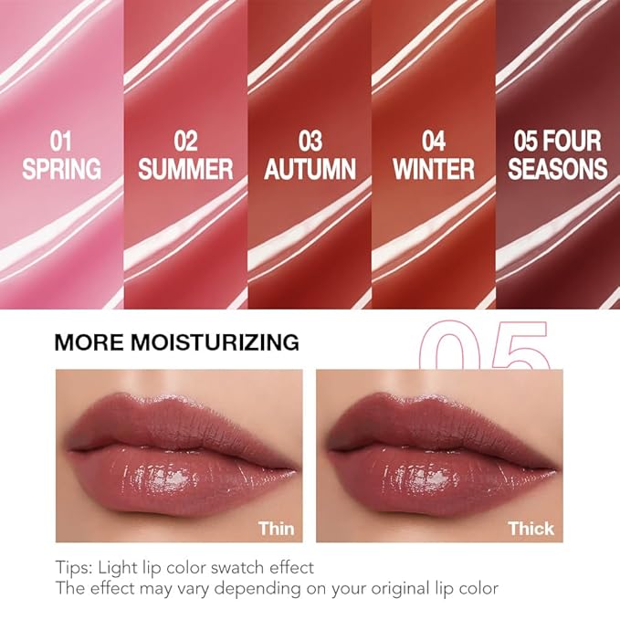 1Pcs Tinted Lip Balm Moisturizing Lipstick – Deep Rose Colored Bean Paste Sheer Hydrating Lip Color for Dry Lips Nourishing Lip Balm for All Women with a Subtle Natural Scent (S05 Four Seasons)-GlimoraGlow