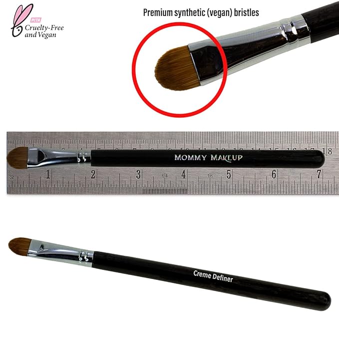 Creme Definer Eyeshadow Brush (1 Pc) Soft & Thick Premium Synthetic Vegan Bristles, Flat Cream Eye Shadow Brush for Makeup Artist-Quality Results, Cruelty-Free by Mommy Makeup-GlimoraGlow