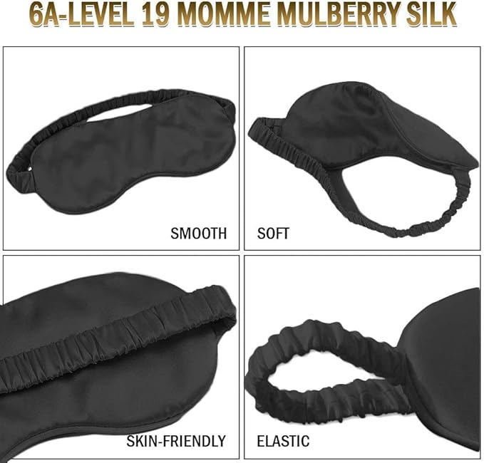 100% Natural Mulberry Soft Silk Sleep Mask, Light Blocking Eye Masks For Sleep, Night Blindfold Eye Mask Cover For Men And Women, Sleeping Night Mask For Travel (Pink)-GlimoraGlow
