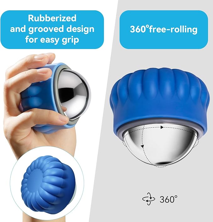 iECO Massage Ice Roller Ball - Stainless Steel Cold & Heat Therapy Massage Tool for Deep Tissue, Sore Muscle, Trigger Point, Muscle Knots Full Body Relax-GlimoraGlow