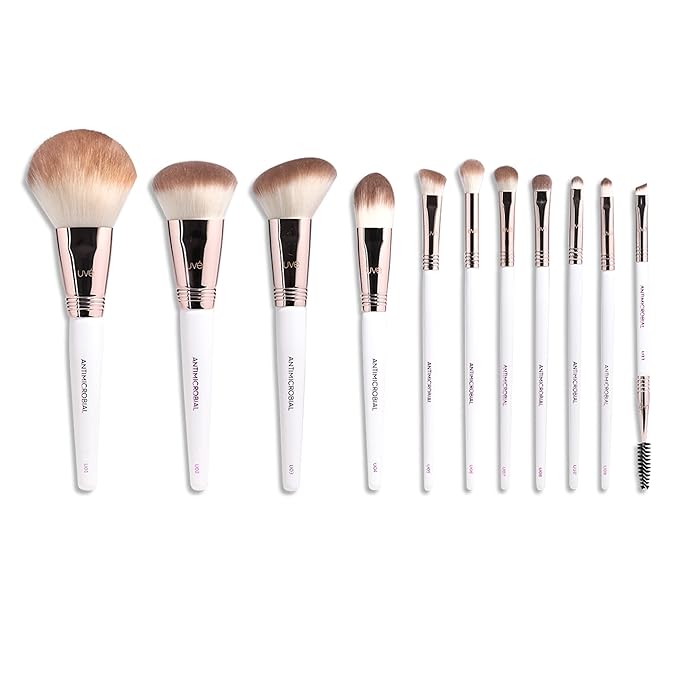 Professional Makeup Brush 11 Piece Set, Premium Synthetic Vegan Brushes Kit for Blending Powder, Foundation, Concealer, Blush & Eye Shadow, Cruelty-Free-GlimoraGlow