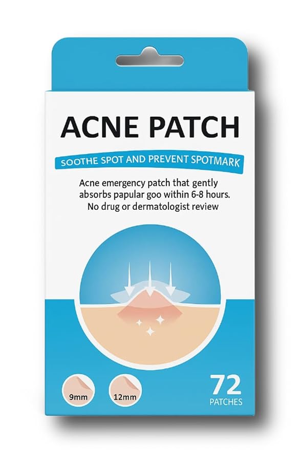 Hydrocolloid Acne Pimple Patch – 72 Count (9mm & 12mm) | Invisible Spot Patches for Pimples, Zits, Blemishes & Whiteheads | Fast Healing, Waterproof, Strong Adhesion & Gentle on Skin-GlimoraGlow