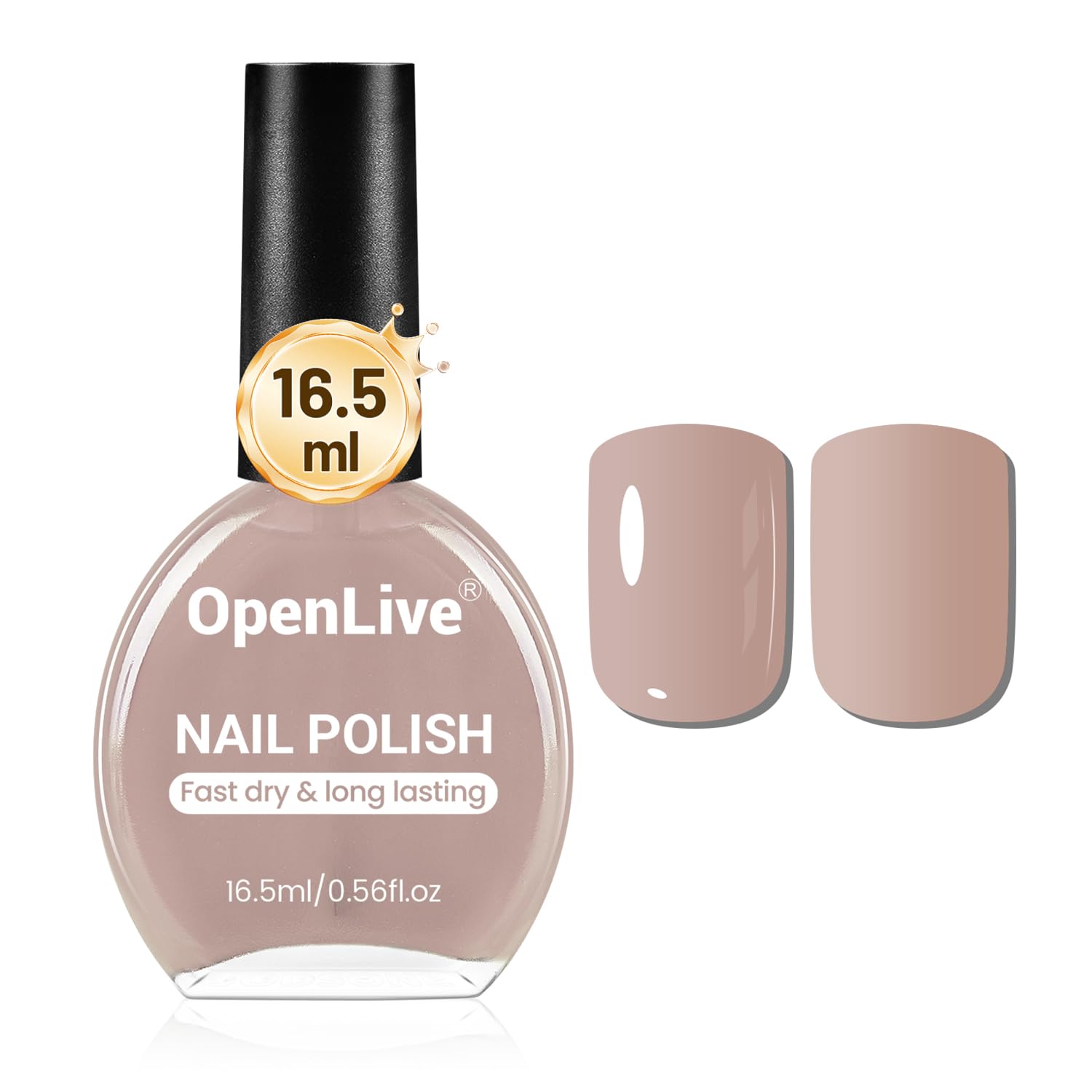 16.5ml Light Brown Nail Polish Large Volume Quick Dry Nail Polish, Long Lasting Shine, Fingernail Toenail Nail Art DIY Home Travel Nail Art Gift-GlimoraGlow