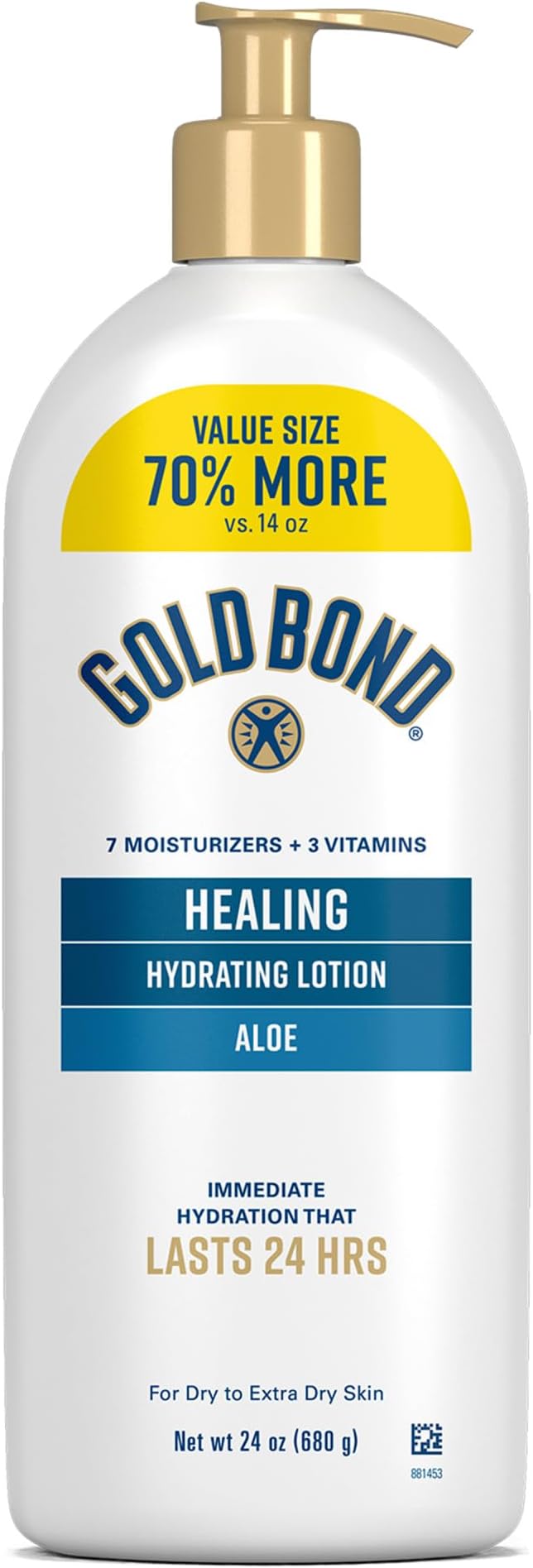 Gold Bond Healing Hydrating Lotion with Aloe Moisturizes, Heals & Smooths Dry Skin, Delivers Immediate 24-Hour Hydration, Value Size, 24 oz.-GlimoraGlow