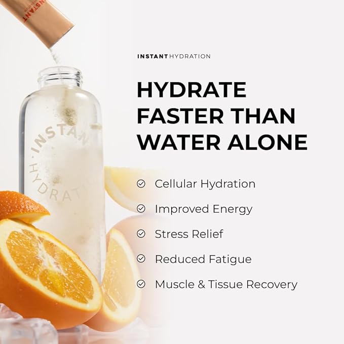 Instant Hydration Electrolytes Powder Packets - Citrus Orange Drink Mix - Zero Sugar - Keto, Vegan, Gluten-Free, Non-GMO - Boost Recovery, Brain Health, Muscle & Tissue Support- 30 Sticks-GlimoraGlow