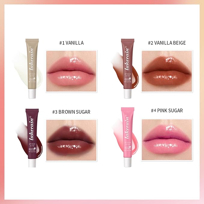 Hydrating Lip Gloss, High Shine Glass Finish Plumping Lip Gloss Moisturizing Lip Oil Shiny Jelly Liquid Lipstick Therapy Lip Moisturizer (4 Colors Set)-GlimoraGlow