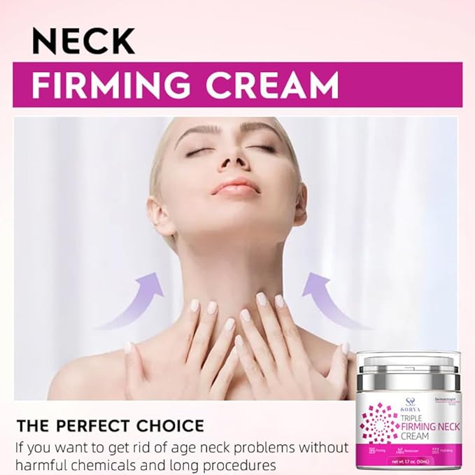 Neck Firming Cream Aging Wrinkles Neck Moisturizer with Retinol, Collagen & Hyaluronic Acid, Hydrating Skincare for All Skin Types for Men & Women-GlimoraGlow