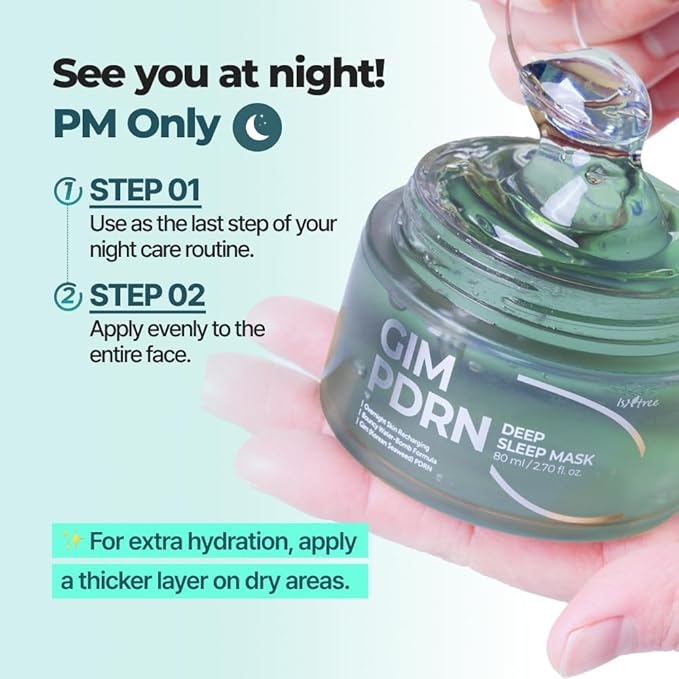 IsNtree Gim PDRN Deep Sleep Mask 80ml, 2.7 fl oz | Korean SEAWEED Skincare Sleeping Mask gel | Night Cream | Facial Mask | Overnight Gel mask for Hydration & Skin Bounce-GlimoraGlow