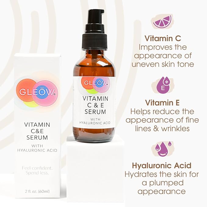 Vitamin C Face Serum, Hydrating Vitamin C Serum for Face with Hyaluronic Acid, Suitable For All Skin Types, Targets the Appearance of Dull Spots 2oz-GlimoraGlow